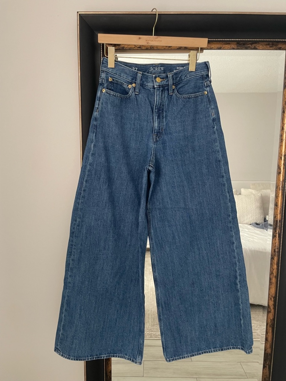 J. Crew Classic Blue High-Rise Superwide Leg Jeans - Picture 2 of 6